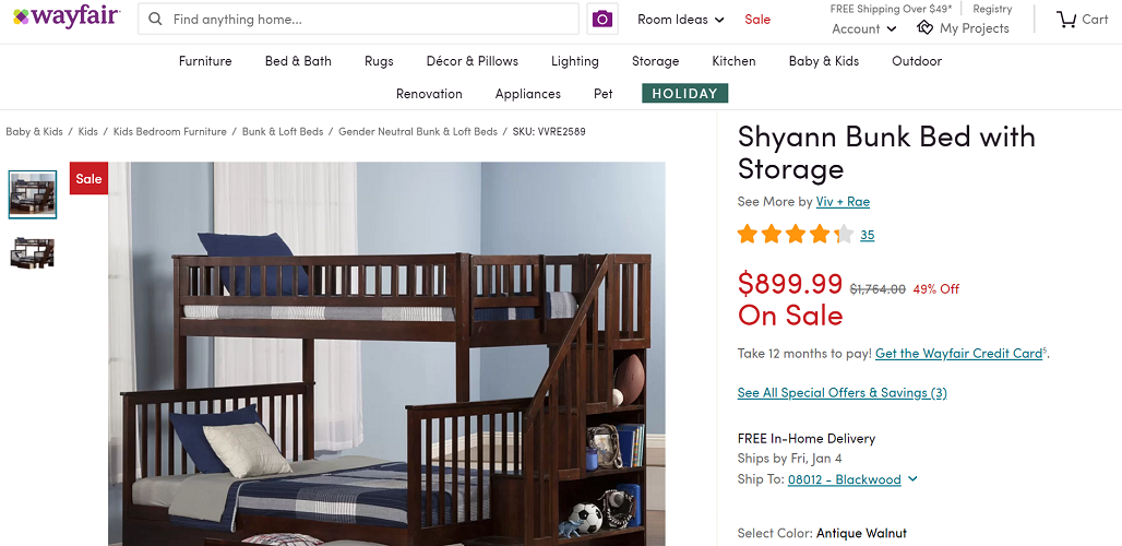 Viv + Rae Shyann Bunk Bed with Storage