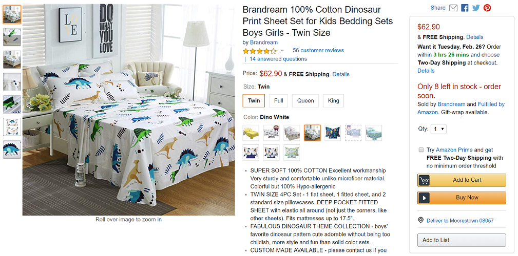Brandream Kids Printed Cotton Sheet Sets