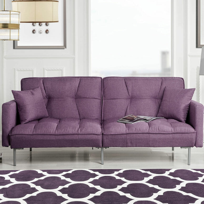 Divano Roma Furniture Collection Modern Plush Tufted Sleeper Futon