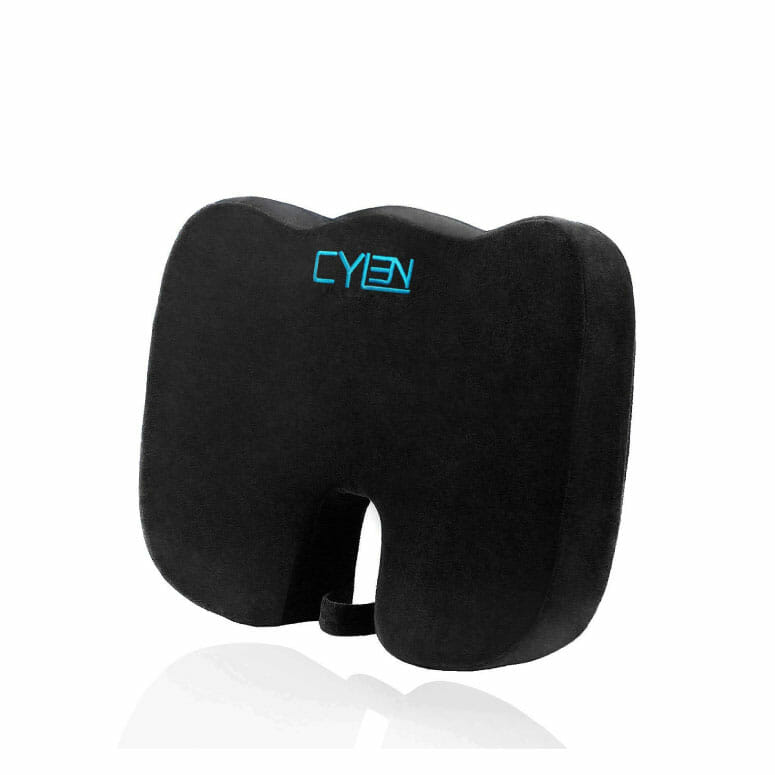 CYLEN Home Memory Foam Bamboo Charcoal Infused Ventilated Orthopedic Seat Cushion