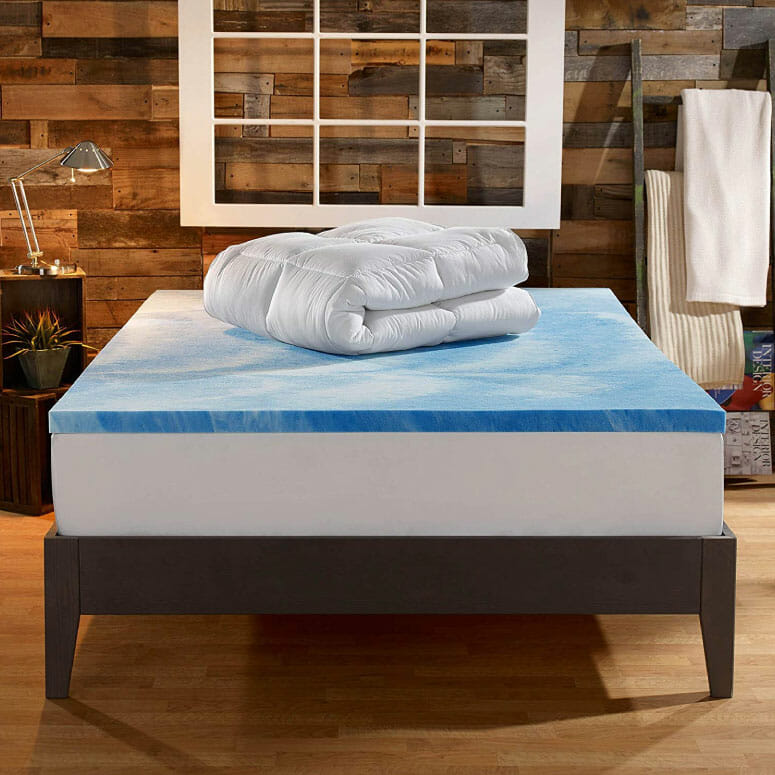 Sleep Innovations Gel Memory Foam 4-Inch Dual Layer Mattress Topper