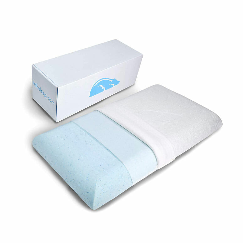 Belly Sleep Gel Infused Memory Foam Pillow for Stomach and Back Sleepers