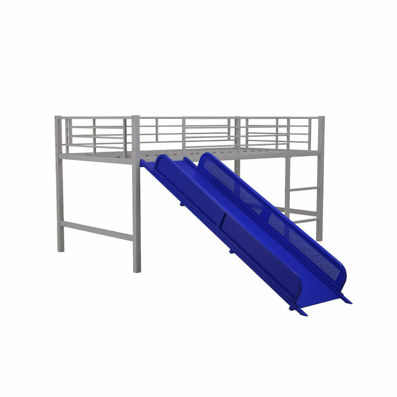 DHP Junior Twin Metal Loft Bed with Slide