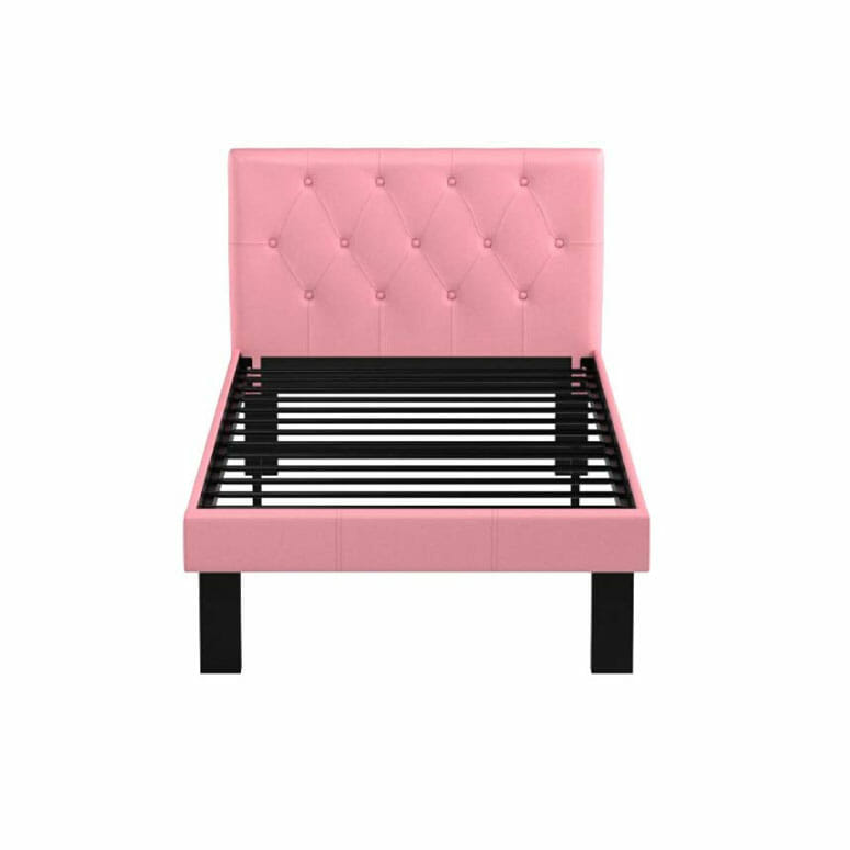 Poundex PU Upholstered Platform Bed