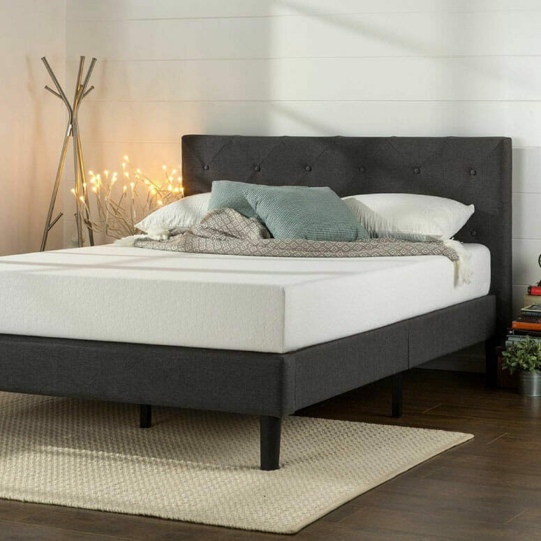 Zinus Shalini Upholstered Diamond Stitched Platform Bed