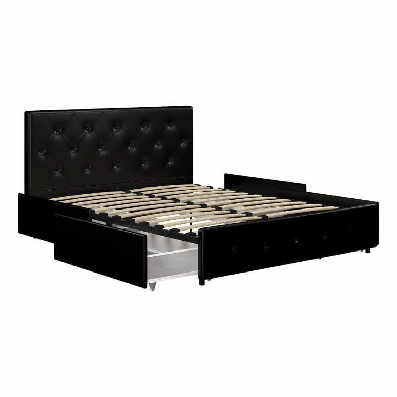 DHP Dakota Upholstered Platform Bed with Storage Drawers
